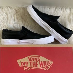 Vans Slip Ons - Black Leather